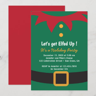 Elf Suit Holiday Party Invitation