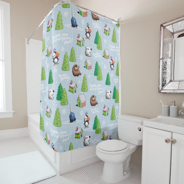 Elf the Movie | Bye Buddy Hope You Find Your Dad Shower Curtain (In Situ)