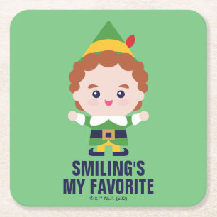 Elf the Movie   Cute Buddy Square Paper Coaster