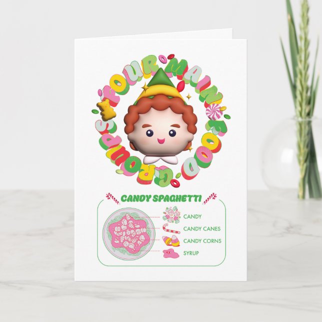 Elf the Movie | Four Main Food Groups Card (Front)
