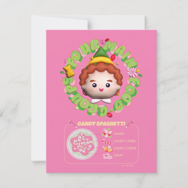 Elf the Movie | Four Main Food Groups Card (Front)