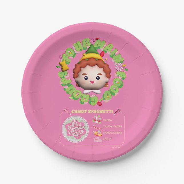 Elf the Movie | Four Main Food Groups Paper Plate (Front)