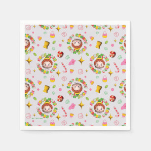 Elf the Movie   Four Main Food Groups Pattern Napkin