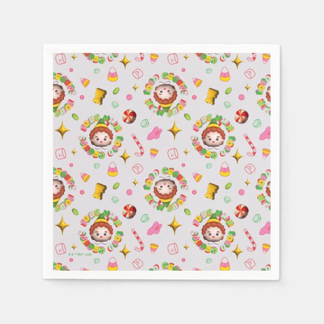 Elf the Movie | Four Main Food Groups Pattern Napkin (Front)