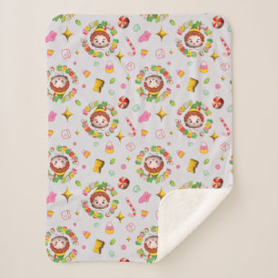 Elf the Movie   Four Main Food Groups Pattern Sherpa Blanket