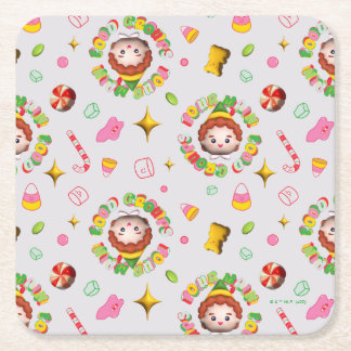 Elf the Movie | Four Main Food Groups Pattern Square Paper Coaster