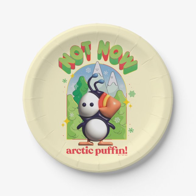 Elf the Movie | Not Now Arctic Puffin! Paper Plate (Front)