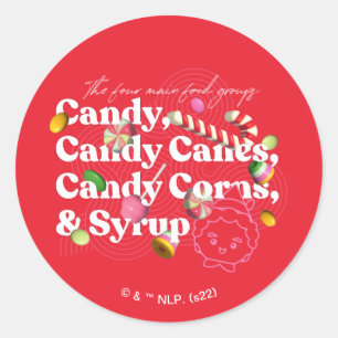 Elf the Movie   The Four Main Food Groups Classic Round Sticker