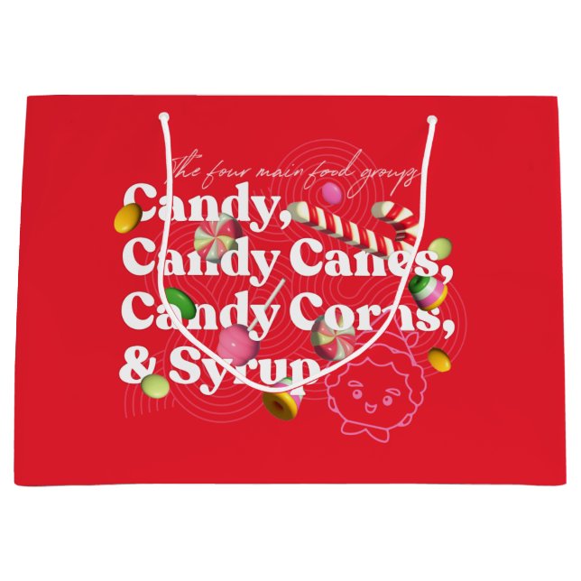 Elf the Movie | The Four Main Food Groups Large Gift Bag (Front)