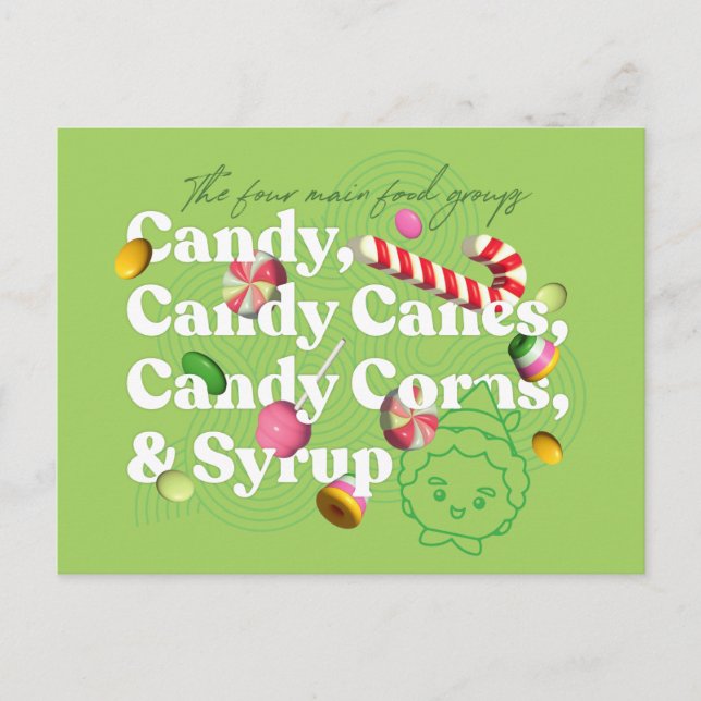 Elf the Movie | The Four Main Food Groups Postcard (Front)