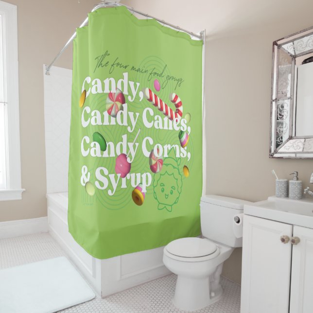 Elf the Movie | The Four Main Food Groups Shower Curtain (In Situ)