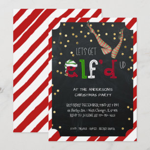 Elf Themed Holiday Christmas Party Invitation