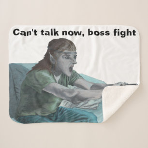 Elf Video Game Player Fantasy Art Sherpa Blanket