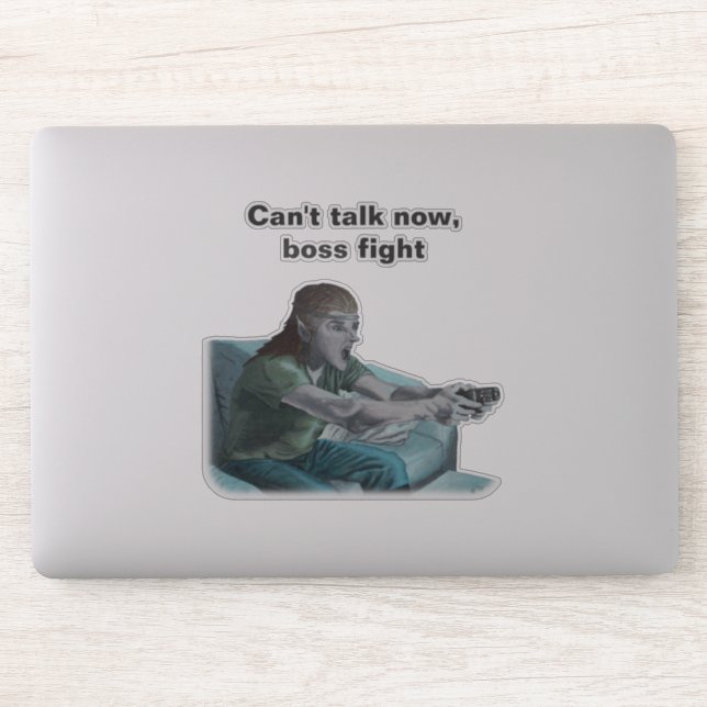 Elf Video Gamer Boss Fight Fantasy Art Sticker (Computer)