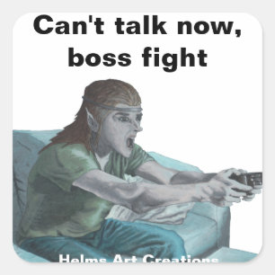 Elf Video Gamer Game Player Fantasy Art Stickers