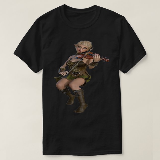 Elf Warrior Barbarian Fantasy Tabletop RPG Rolepla T-Shirt (Design Front)