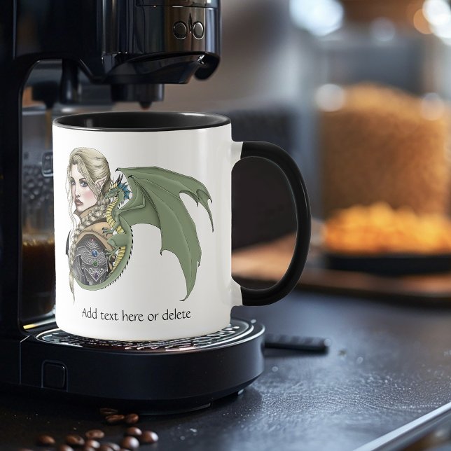 Elf Warrior Dragon Fantasy Magical Mediaeval Peach Mug (Creator Uploaded)