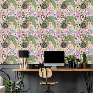 Elf Warrior Dragon Fantasy Magical Mediaeval Peach Wallpaper