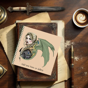 Elf Warrior Dragon Fantasy Notebook