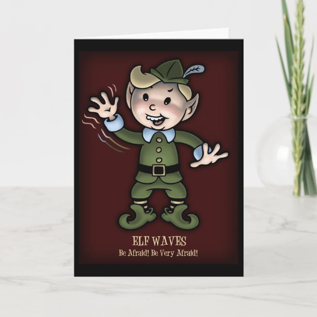 Elf Waves - Afraid! Holiday Card (Front)