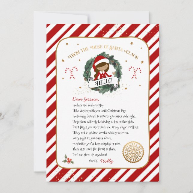 Elf Welcome Letter Invitation (Front)