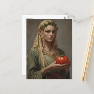 Elf With a Tomato Postcard