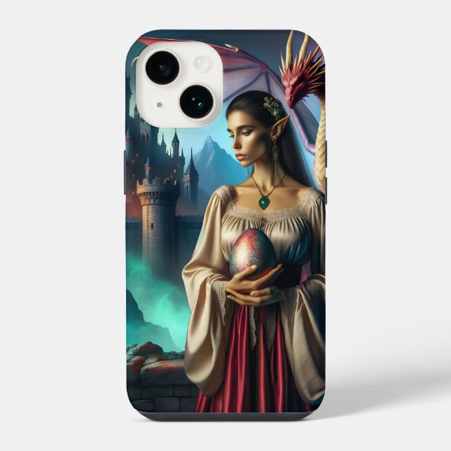 Elf with dragon egg iPhone case (Back)