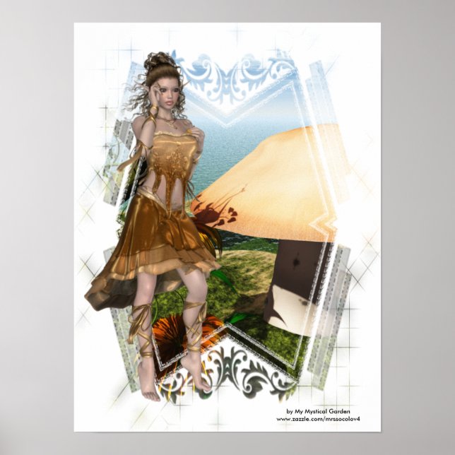 Elf with Mushroom D1 Designs Poster Print (Front)