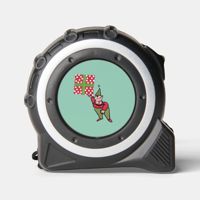 Elf With Polka Dot Gift green tape measure 1 (Front)