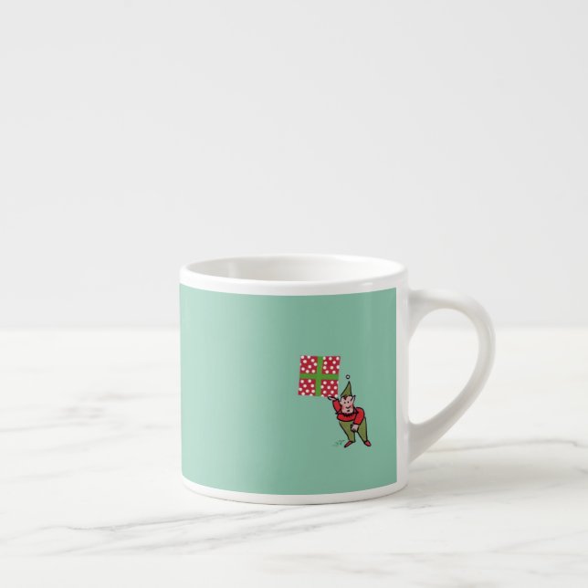 Elf with Polka Dot Gift left hand espresso mug (Right)