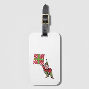 Elf With Polka Dot Gift luggage tag