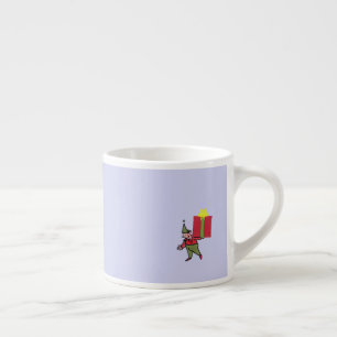 Elf with Red Box left hand espresso mug