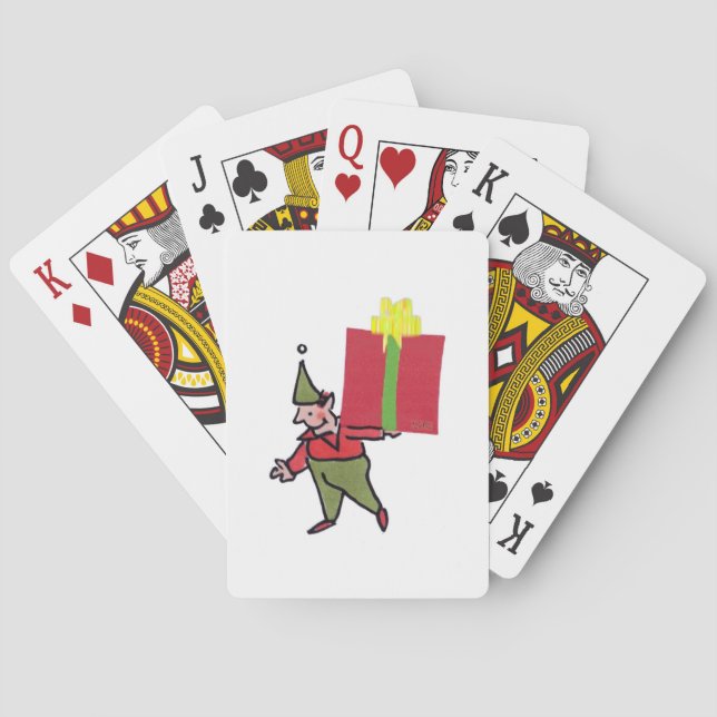 Elf With Red Box playing cards (Back)