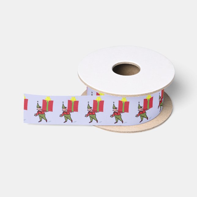 Elf With Red Box ribbon spool Satin Ribbon (Spool)
