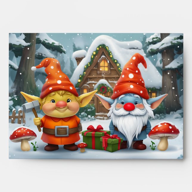 Elf Workshop Holiday Envelope (Front)