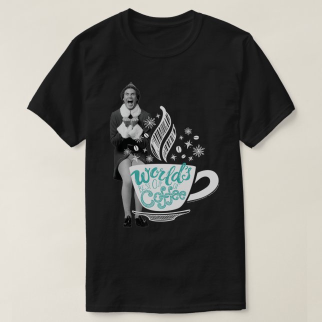 Elf Worlds Best Cup of Coffee  T-Shirt (Design Front)