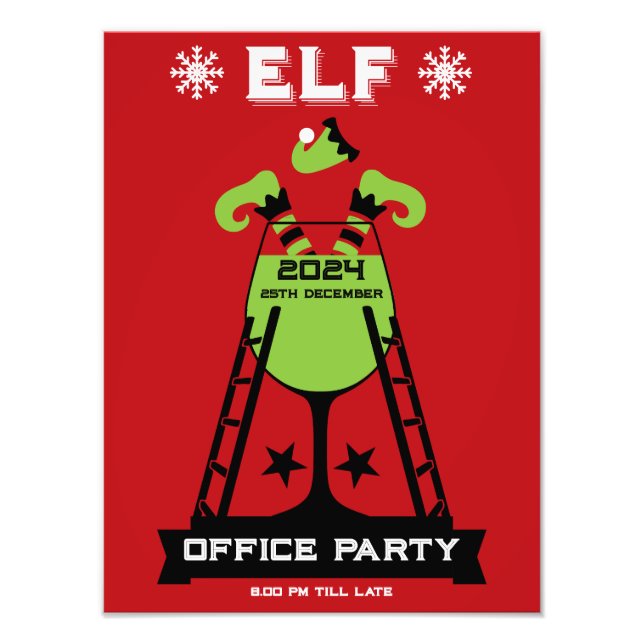 Elf  Xmas Party Photo Print (Front)