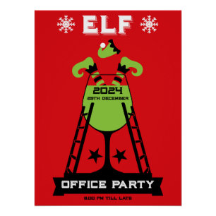 Elf Xmas Party Poster