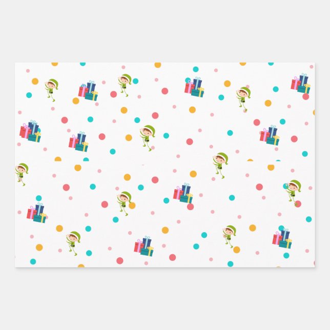 Elf Xmas wrap Wrapping Paper Sheet (Front)