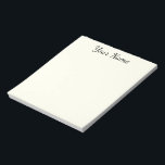 Elfenbein personalisiert notepad<br><div class="desc">personalisiert</div>