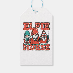 Elfie Nurse Gnomes Christmas Helper National Gift Tags