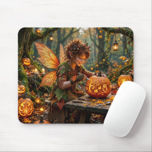 Elfin Pumpkin Carver Halloween Fall Fantasy Mouse Mat