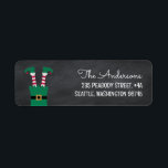 Elfin Wild Return Address Label<br><div class="desc">Chalkboard background with elf in corner.</div>