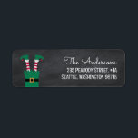 Elfin Wild Return Address Label<br><div class="desc">Chalkboard background with elf in corner.</div>