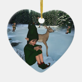 ElfMagic Christmas Snow Elf Chris Miss Ornament