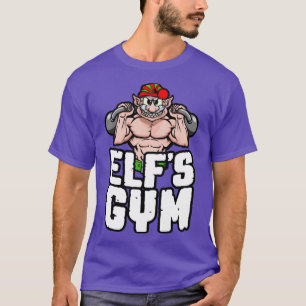 Elfs Gym Kettlebell Bodybuilder Christmas Workout1 T-Shirt
