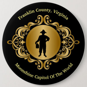 Elgant Black and Gold Moonshine Button