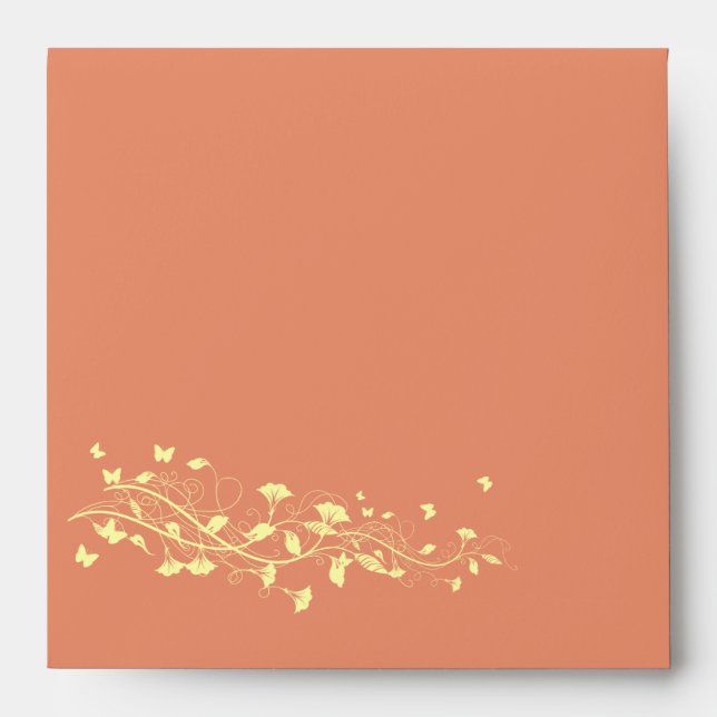 Elgant Rose Green Stripes floral envelope (Front)