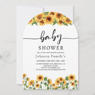 elgante Sunny Sunflower baby shower bee invitation