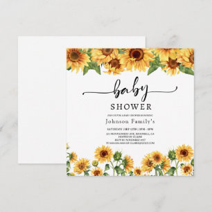 elgante Sunny Sunflower baby shower bee invitation